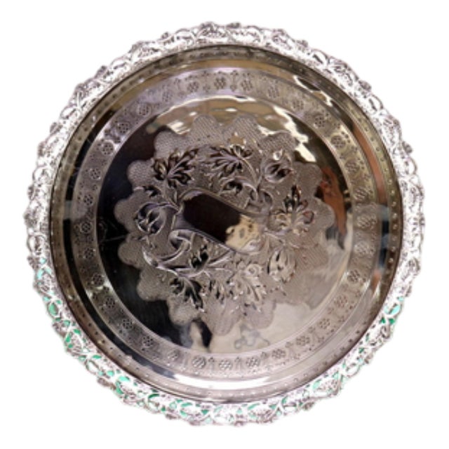 Silver Ticket Holder with Engraved Floral Motifs For Sale