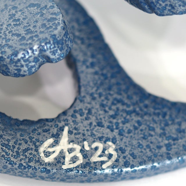 Splash - Abstract Round Contemporary Geometric Metal Sculpture for Table or Desk Original Artwork by Granville Beals For Sale In Los Angeles - Image 6 of 12