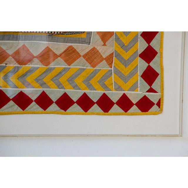 Vintage hand made Gujarat Saurashta Ethnic beadead textile India. Hand Beaded Guarat Indian panel textile framed in a...