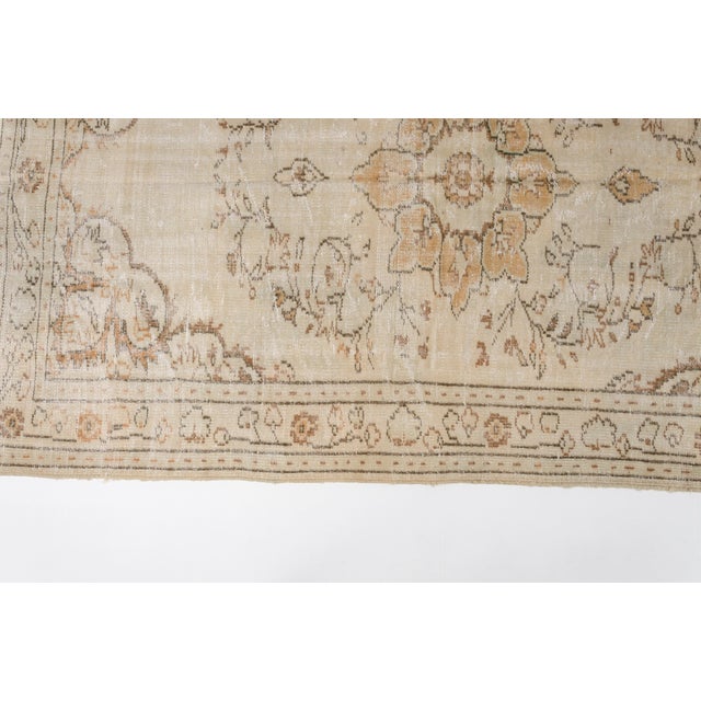 Beige Mid 20th Century Beige Wool Floral Carpet For Sale - Image 8 of 10