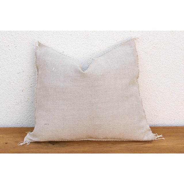 Textile Linen Cross Diamond Cactus Silk Moroccan Pillow For Sale - Image 7 of 8