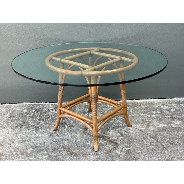 Vintage Bent Rattan Dining Table For Sale In West Palm - Image 6 of 12