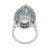 Art Deco Inspired 10.17 Carat Aquamarine Diamond Platinum Cocktail Ring, Size 7 For Sale In Los Angeles - Image 6 of 7