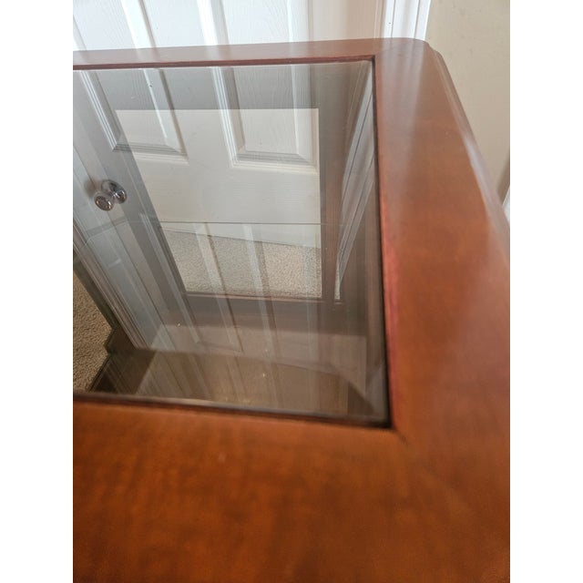 Lighted Glass Table Curio China Display Table Cabinet For Sale - Image 11 of 13