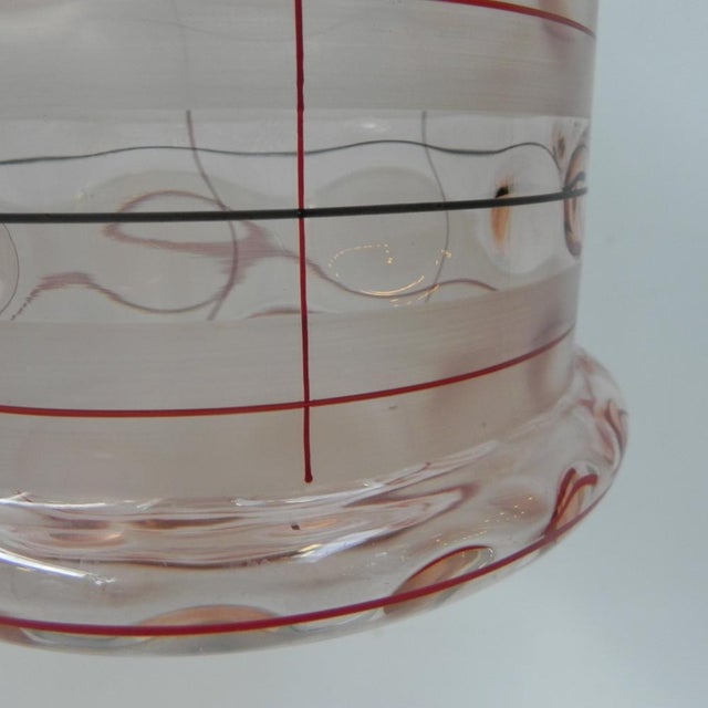 Pink Art Deco Hanging Lamp with Pink Glass Shade For Sale - Image 8 of 18