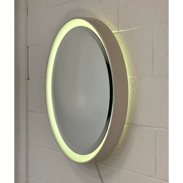 Mid-Century Modern Space Age Backlit Mirror, 1970s For Sale - Image 3 of 9