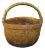Antique Chinese Bentwood Woven Willow Rice Harvest Gathering Basket 21" For Sale
