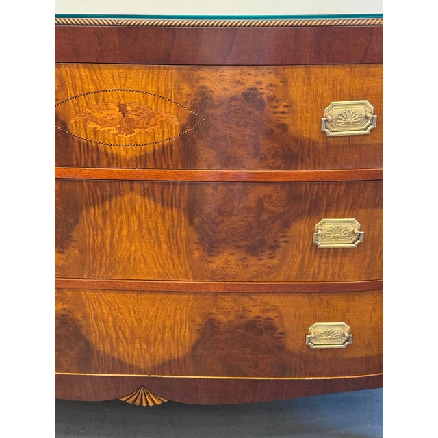 1940s Vintage Berkey and Gay Crotch Mahogany Chest of Drawers For Sale - Image 9 of 12