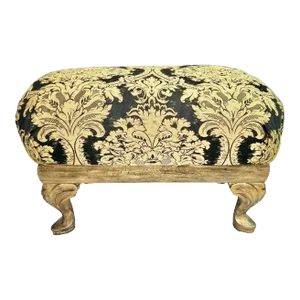 Early 20th Century Gilt and Painted Storage Footstool