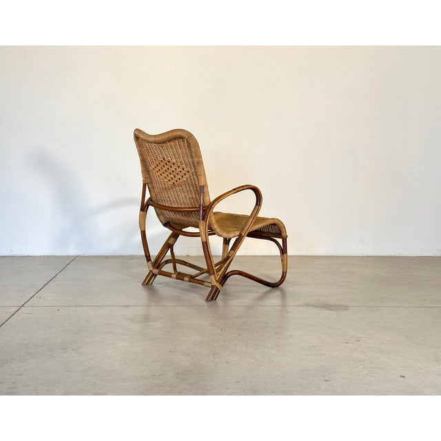 Vintage Wicker and Bamboo Lounge Set, 1960s, Set of 3 For Sale - Image 13 of 18