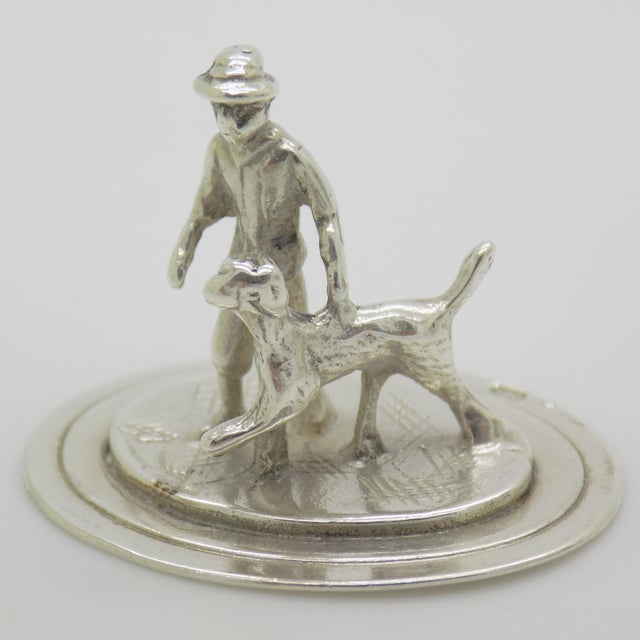 Vintage Dutch Genuine Silver 835 Man with Dog Miniature Figurine, Netherlands, 1978 For Sale - Image 11 of 11