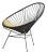 Black Acapulco Chair with Smokey Yellow Cushion by OK Design For Sale