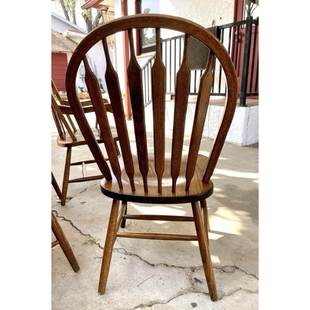 Mid 20th Century Windsor Hoop Back Bentwood Solid Oak Chairs For Sale In Los Angeles - Image 6 of 10