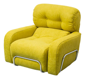 Green Fabric Armchair with Metal Frame, 1970s