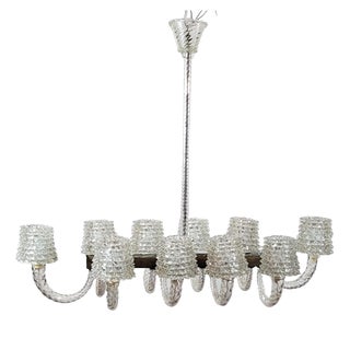Large Murano Chandelier by Barovier and Toso, 1980s For Sale