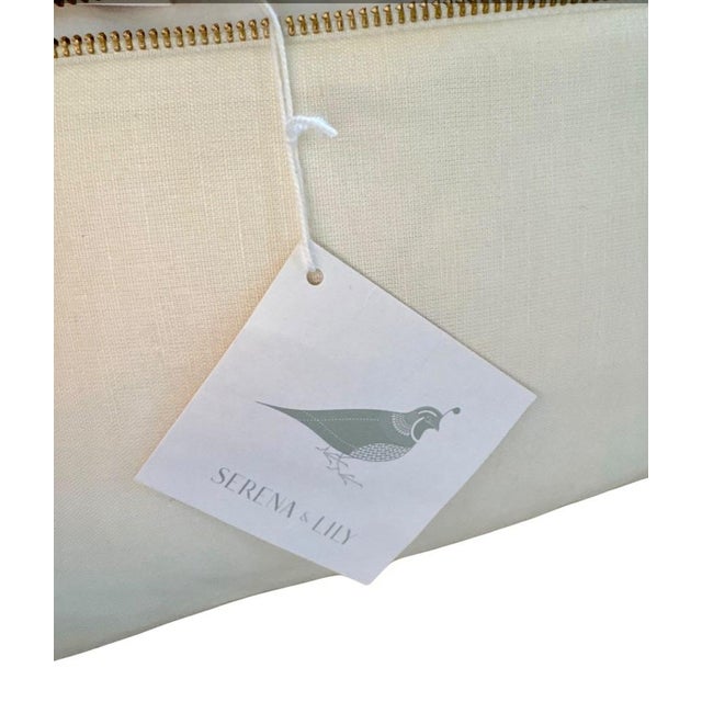 Pair of Serena And Lily Jamesport Fog Pillows. Original purchase tags inside zippered cover as seen in photos.