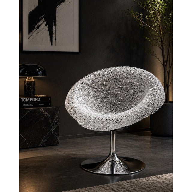 Rare Jacopo Foggini for Edra “Ester” Hand-Formed Polycarbonate Swivel Chair For Sale In Los Angeles - Image 6 of 8