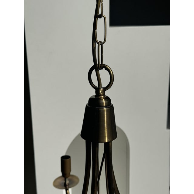 Modern Five-Arm Metal Chandelier, 1980s For Sale - Image 6 of 18