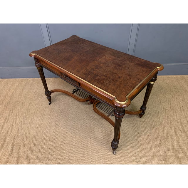 French Mahogany Library Table, 1840 For Sale - Image 15 of 16