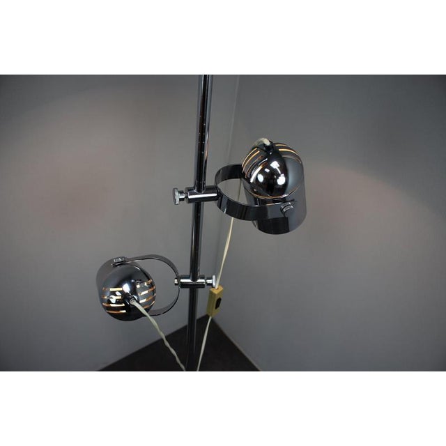 Vintage Adjustable Double Spotlight Floor Lamp in Chrome, Czechoslovakia, 1970s For Sale - Image 11 of 12