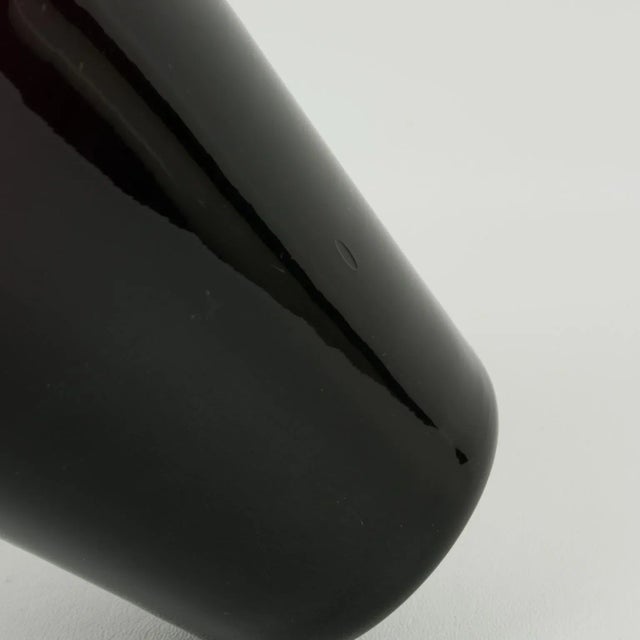 1930s French Art Deco Black Glass Vase With Silver Overlay Decor, 1930s For Sale - Image 5 of 7