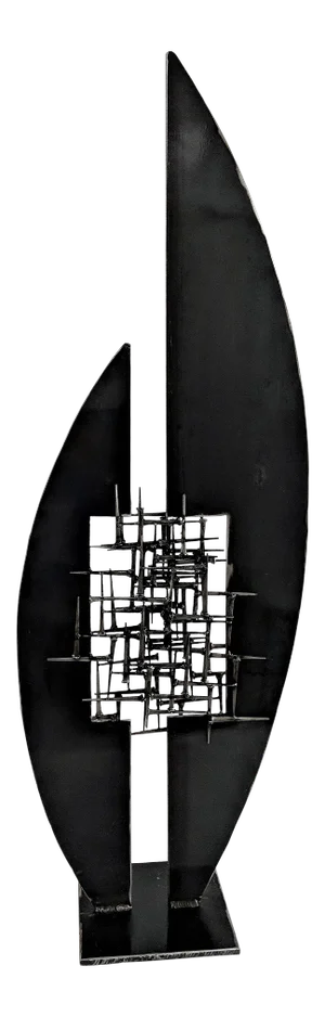 Abstract Modernist Steel and Mason Nail Sculpture