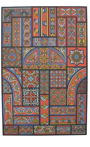 Vintage French Decorator Sheet Middle Ages C.1870