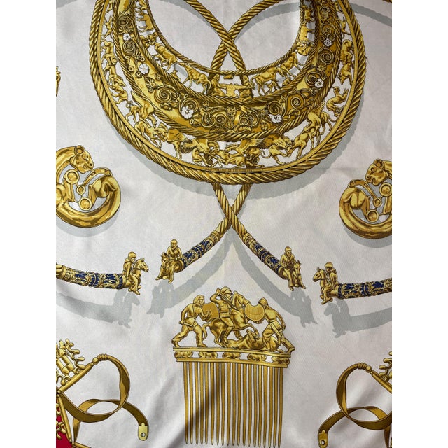 HERMÈS CAVALIERS d'OR 1991 Silk Scarf designed by Rybalchenko Vladimir For Sale - Image 9 of 10