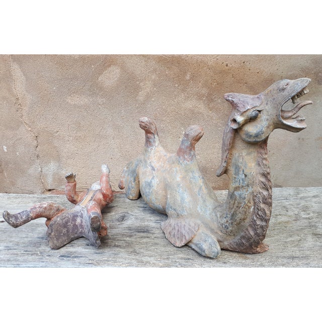 Chinese Tang Dynasty Artist, Sculpture of a Camel, 1800s, Terracotta For Sale - Image 3 of 18