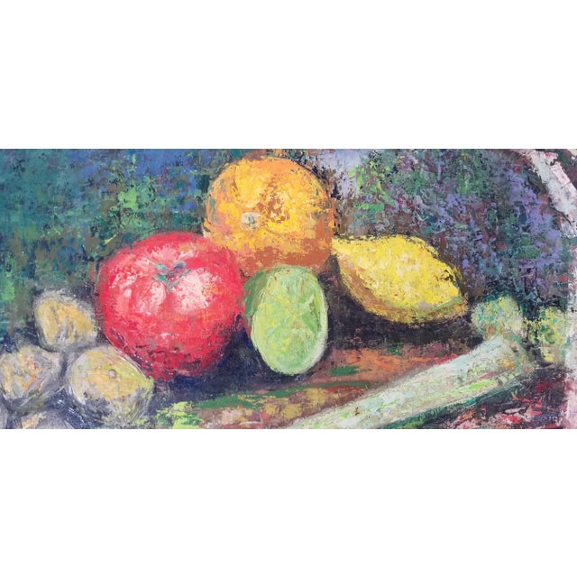Textile Vintage Tania Priest Still Life With Fruit Oil on Canvas Painting For Sale - Image 7 of 11