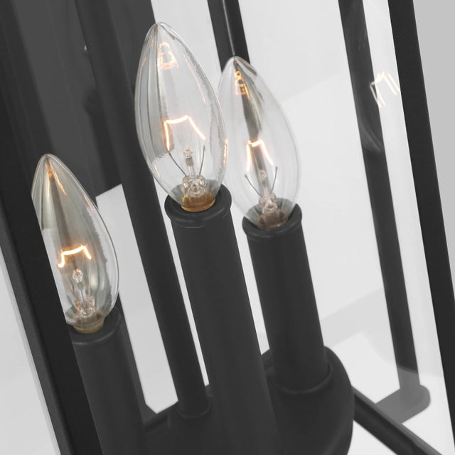 Visual Comfort Sean Lavin by Visual Comfort Studio Wellsworth 3-Light Outdoor Small Lantern Sconce in Textured Black For Sale - Image 4 of 6