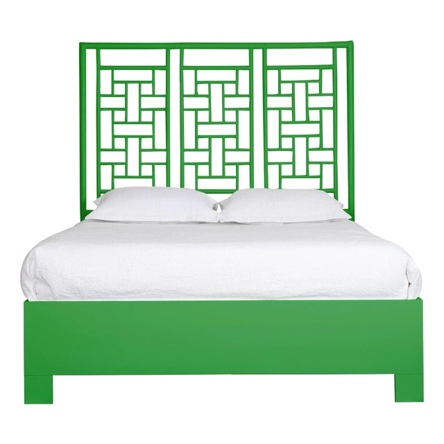 Ohana Platform Bed Queen, Bright Green For Sale