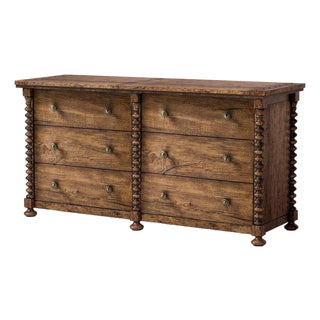 Rustic Colonial Double Dresser For Sale