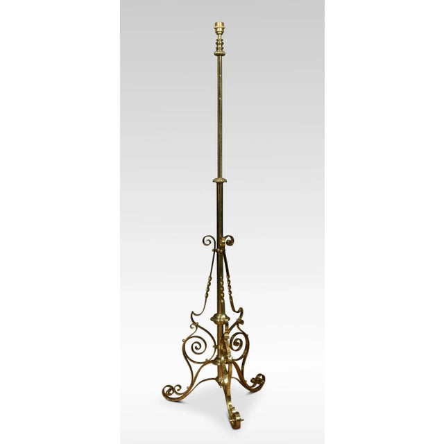 Ajustable Standard Lamp in Brass, 1920s For Sale - Image 4 of 5