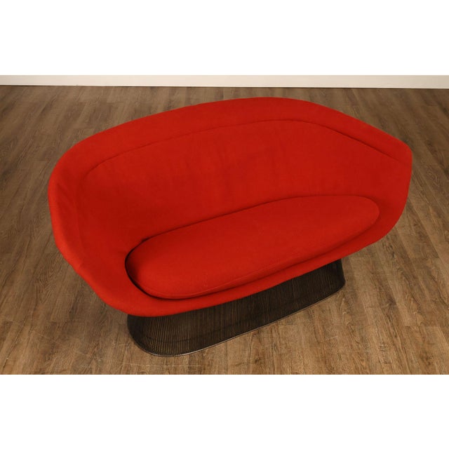 Mid-Century Modern Warren Platner For Knoll Wire Frame Settee For Sale - Image 3 of 17