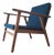 Danish Teak Lounge Chair with Sea Blue-Green Fabric, 1960s For Sale