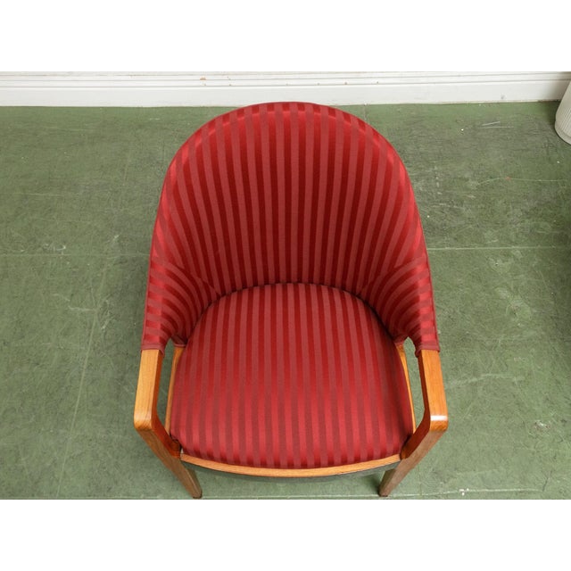 French Mid 20th Century French Striped Chair For Sale - Image 3 of 7
