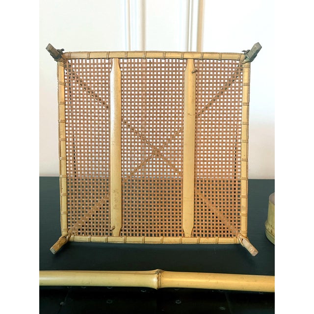 White Unique Japanese Woven Bamboo Hanging Ikebana Basket Suzuki Gengensai For Sale - Image 8 of 18