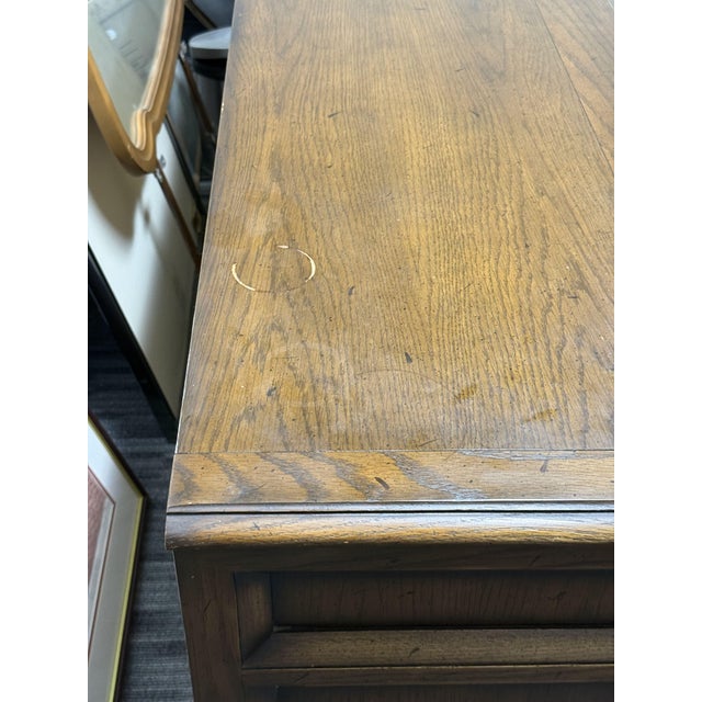 Spanish Revival Vintage 1970s Century Furniture Solid Oak Cortez Dining Room Buffet, Spanish Revival #311-403 For Sale - Image 3 of 8