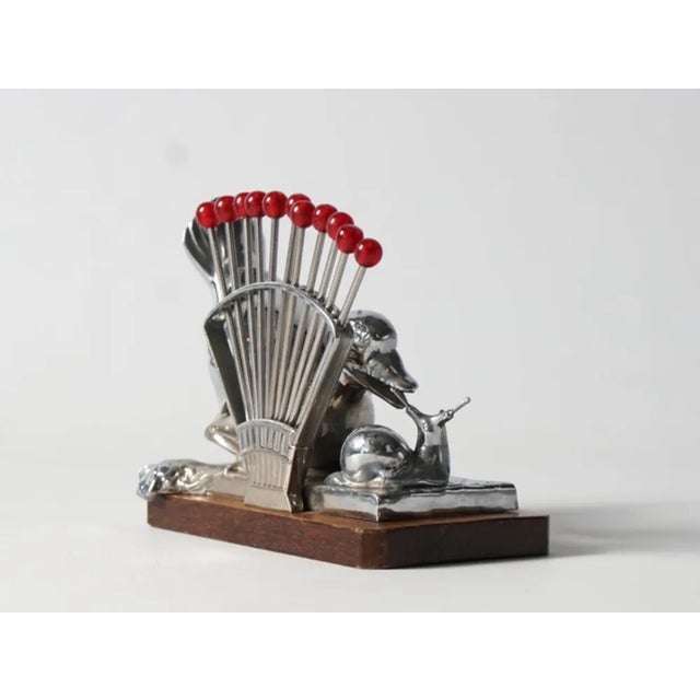 Wood Art Deco Benjamin Rabier Chrome on Wooden Plate Cocktail Set, 1930s For Sale - Image 7 of 12