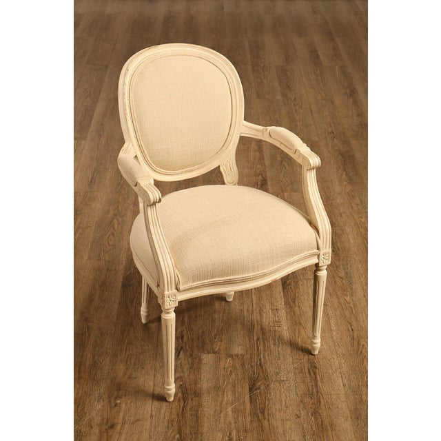 French Century Furniture Set Of 8 Louis XVI Style Painted Dining Chairs For Sale - Image 3 of 18