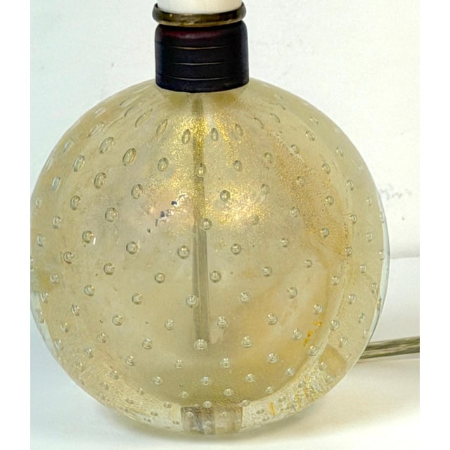 Archimede Seguso Murano Controlled Bubble Art Glass Ball Table Lamp, Italy, 1950 For Sale - Image 12 of 13