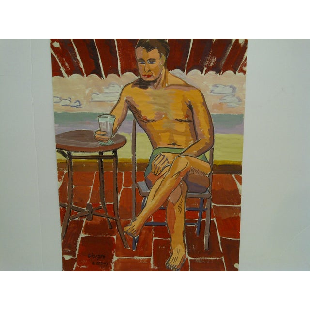 1947 Mid Century Modern Original Painting On Paper Dandy