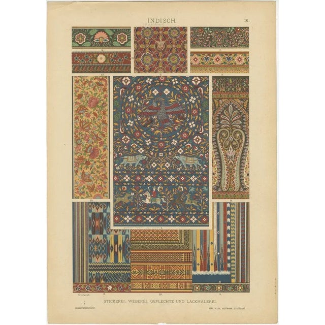 Intricate Indian Craftsmanship in Dolmetschs, 1887, Paper, Set of 2 For Sale - Image 3 of 9