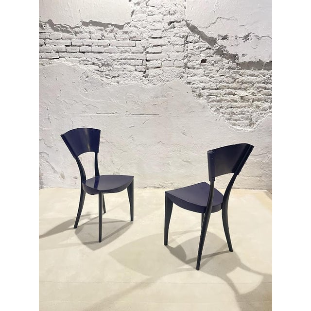 A striking pair of sculptural “Karina” chairs designed by J. Mancini and Gaby Fois-Dorell and produced by Sawaya & Moroni...