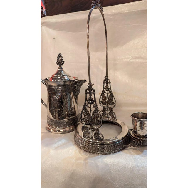 Mid 19th Century Mid 19th Century Silverplate Ice Water Tipper For Sale - Image 5 of 9