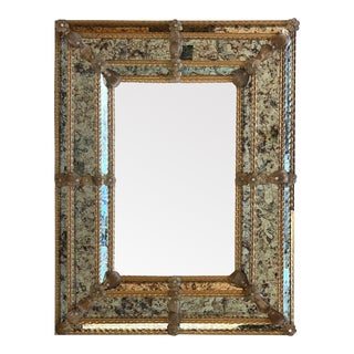 18th Century Venetian Square Mirror, Handmade and Hand Silvered For Sale