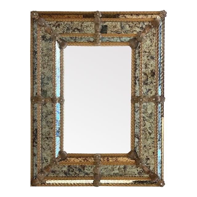 18th Century Venetian Square Mirror, Handmade and Hand Silvered For Sale