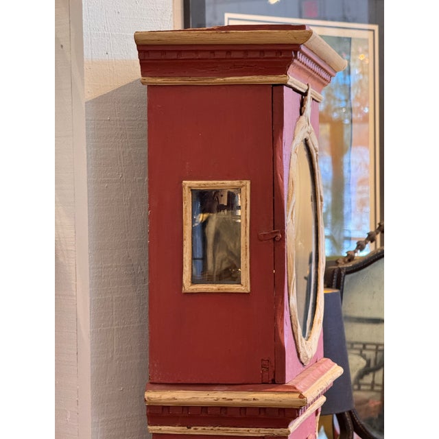 19th Century Swedish Tall Clock With Red Painted Case For Sale - Image 11 of 18
