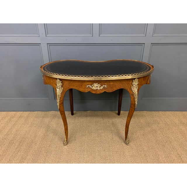 Victorian Kidney Shaped Rosewood Writing Table, 1870 For Sale - Image 10 of 16